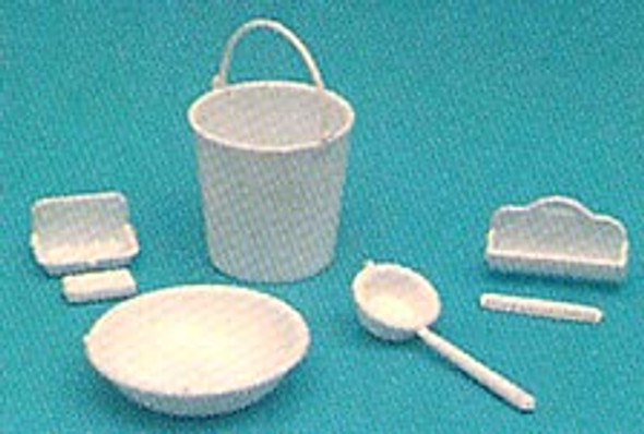 CHRYSNBON - 1 Inch Scale Dollhouse Miniature - Sink Accessories White Plastic (CB2703WH) 749939402720