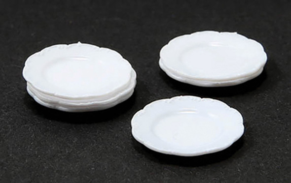 CHRYSNBON - 1 Inch Scale Dollhouse Miniature - Dinner Plates 12 pcs White Plastic (CB2718) 749939402881