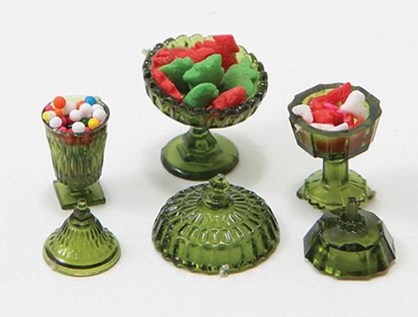 CHRYSNBON - 1 Inch Scale Dollhouse Miniature - Candy Dishes With Candy (CB50) 749939403185