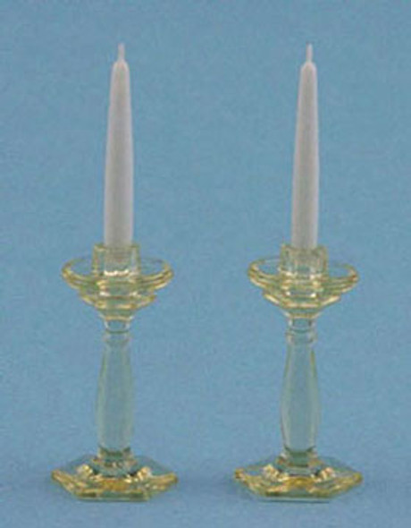 CHRYSNBON - 1 Inch Scale Dollhouse Miniature - Candlesticks Amber (CB66A) 749939403277