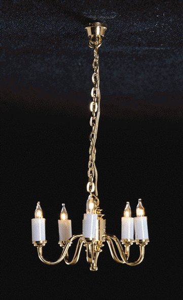 CIR-KIT - 1 Inch Scale Dollhouse Miniature Lighting - 5 Up-arm Colonial Chandelier (CK3000) 726121030008