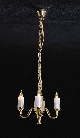 CIR-KIT - 1 Inch Scale Dollhouse Miniature Lighting - 3 Up-arm Colonial Chandelier (CK3001)