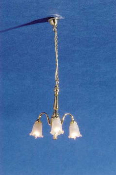 CIR-KIT - 1 Inch Scale Dollhouse Miniature Lighting - 3 Frosted Tulip Chandelier Replacement Bulbs (CK3018)