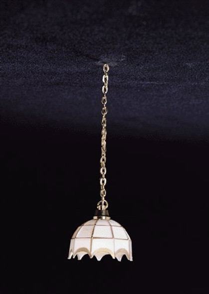 CIR-KIT - 1 Inch Scale Dollhouse Miniature Lighting - White Tiffany Hanging Lamp (CK3381)