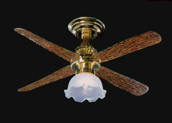 CIR-KIT - 1 Inch Scale Dollhouse Miniature Lighting - Ceiling Fan With Large Tulip Shade (CK3952) 726121039520