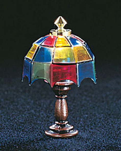 CIR-KIT - 1 Inch Scale Dollhouse Miniature Lighting - Colored Tiffany Table Lamp (CK4822)