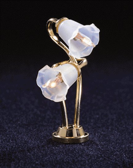 CIR-KIT - 1 Inch Scale Dollhouse Miniature Lighting - Dual Tulip Shade Desk Lamp (CK4883) 726121048836