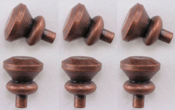 CLASSICS - Dollhouse Furniture Oil Rubbed Bronze Round Knobs - 6 pack 1" Scale Dollhouse Miniature CLA05534 731851055344