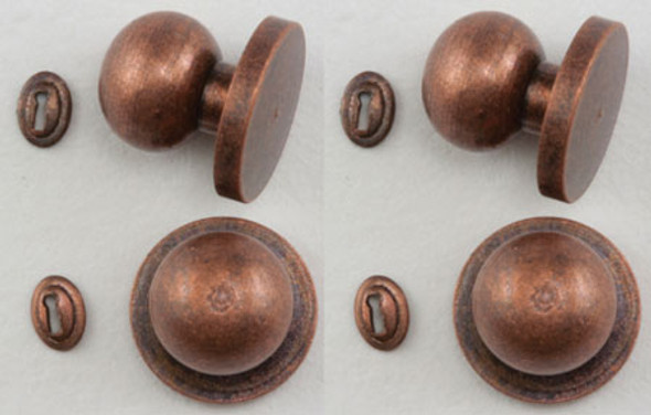 CLASSICS - 1" Scale Door Knob with Keyhole 4 Pack Oil Rubbed Bronze Dollhouse Miniature (05609) 731851056099