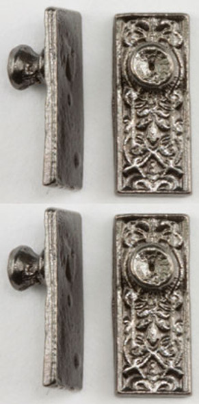 CLASSICS - 1" Scale Ornate Door Knobs 4 Pack Pewter Dollhouse Miniature (05614) 731851056143