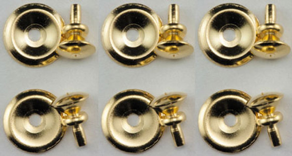 CLASSICS - Dollhouse Furniture Brass Round Doorknobs - 6 pack 1" Scale Dollhouse Miniature CLA05689 731851056891