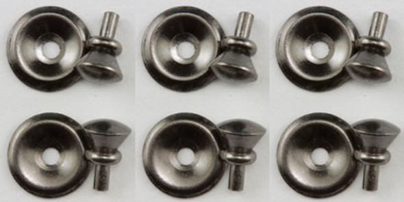 CLASSICS - 1" Scale Traditional Round Door Knob 6 Pack Pewter Dollhouse Miniature (05696) 731851056969