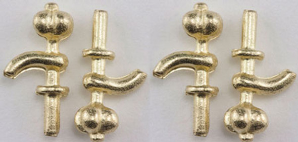 CLASSICS - Dollhouse Furniture Brass Faucets - 4 pack 1" Scale Dollhouse Miniature CLA05706 731851057065