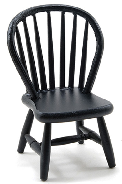 CLASSICS - 1" Scale Windsor Side Chair Black Dollhouse Miniature (07815) 731851078152