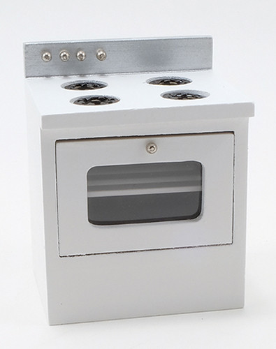 CLASSICS - Dollhouse Furniture White Modern Stove 1" Scale Dollhouse Miniature CLA08513 731851085136