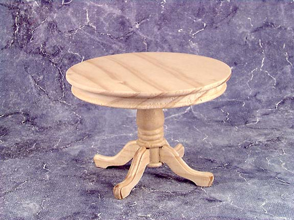 CLASSICS - 1 Inch Scale Dollhouse Miniature ROUND TABLE UNFINISHED Furniture (08628) 731851086287