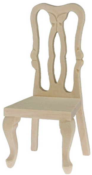 CLASSICS - Dollhouse Furniture Unfinished Side Chair 1" Scale Dollhouse Miniature CLA08702 731851087024