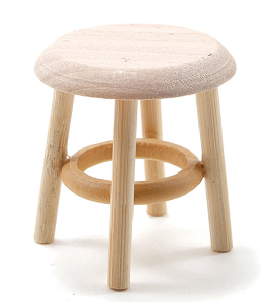 CLASSICS - 1" Scale Stool Unfinished 1 - 1/2 Inch Dollhouse Miniature (08705)