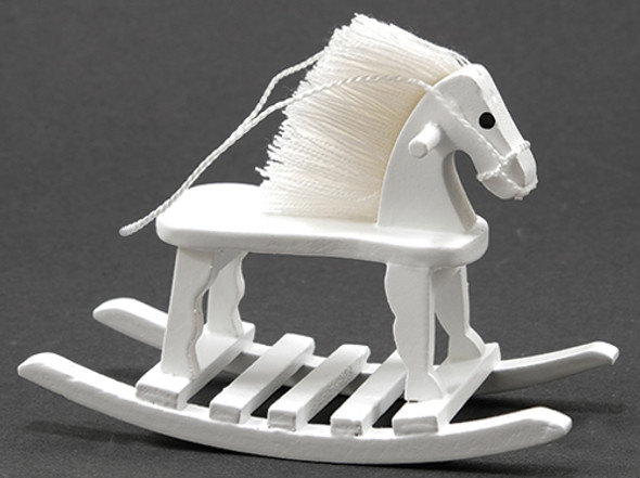 CLASSICS - 1" Scale Rocking Horse White Dollhouse Miniature (10375)