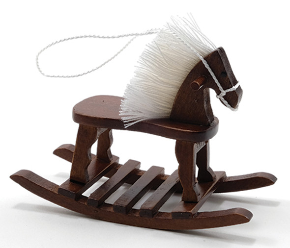 CLASSICS - 1" Scale Rocking Horse Walnut Dollhouse Miniature (10378)