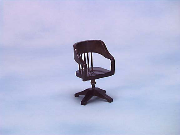 CLASSICS - 1 Inch Scale Dollhouse Miniature SWIVEL CHAIR WALNUT (10406) 731851104066