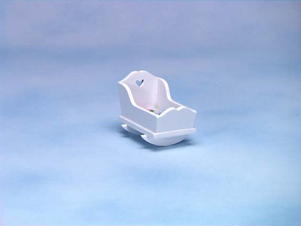 CLASSICS - 1 Inch Scale Dollhouse Miniature CRADLE WHITE (10501) 731851105018