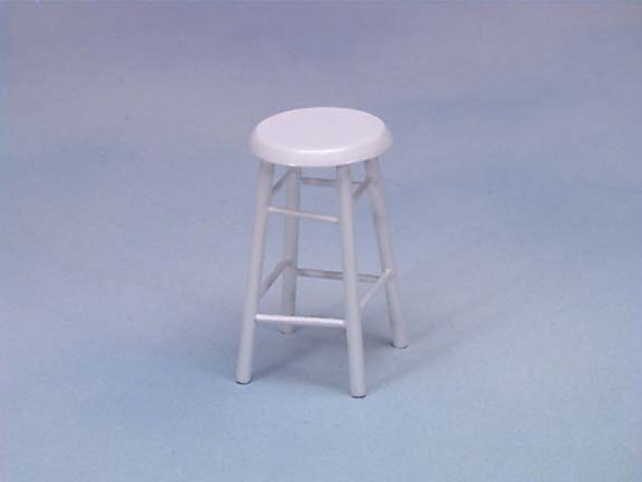 CLASSICS - 1 Inch Scale Dollhouse Miniature BAR STOOL, SHORT WHITE (10591) 731851105919