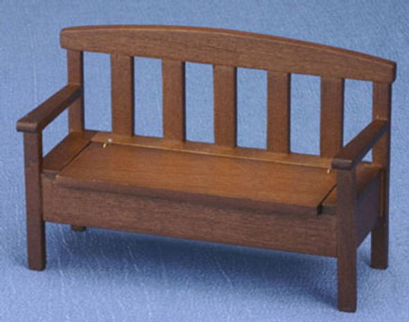 CLASSICS - Dollhouse Furniture Walnut Garden Bench 1" Scale Dollhouse Miniature CLA10743 731851107432