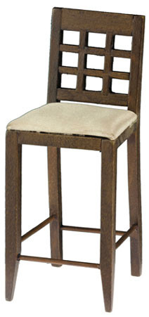 CLASSICS - Dollhouse Furniture Walnut Bar Chair 1" Scale Dollhouse Miniature CLA10923 731851109238