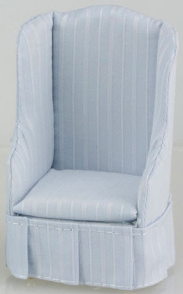 CLASSICS - Dollhouse Light Blue Stripe Chair 1" Scale Dollhouse Miniature CLA10933 731851109337