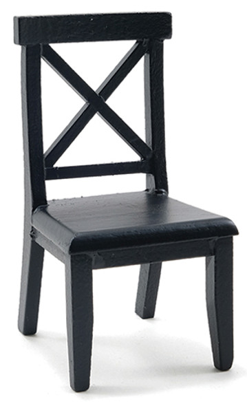 CLASSICS - 1" Scale Cross Buck Chair Black Dollhouse Miniature (10934) 731851109344