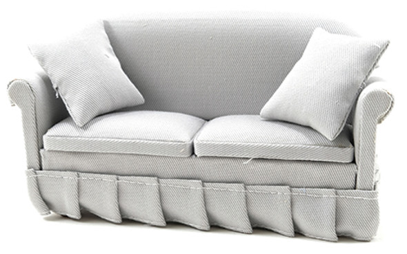 CLASSICS - 1" Scale Sofa with Pillows Gray Dollhouse Miniature (10951) 731851109511