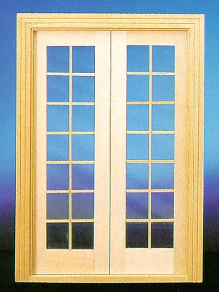 CLASSICS - 1 Inch Scale Dollhouse Miniature INTERRIOR OR EXTERIOR FRENCH DOORS (76011) 731851760118