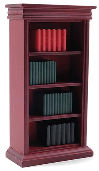 CLASSICS - 1" Scale Bookshelf and Books Mahogany Dollhouse Miniature (91661)