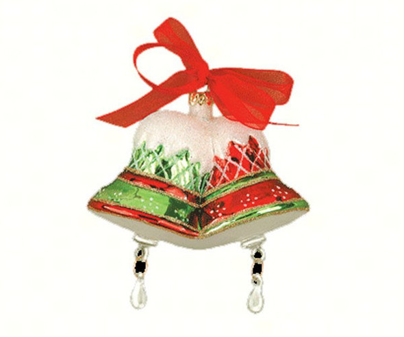 COBANE STUDIO - Merry Bells Red and Green Glass Ornament (COBANEB211) 874504000640