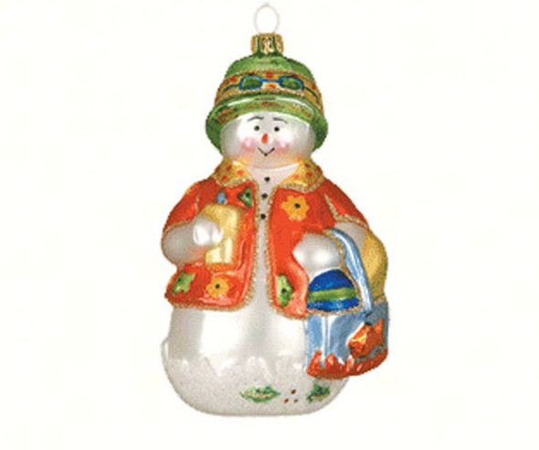 COBANE STUDIO - Beachy Snow Guy Glass Ornament (COBANEC240) 874504000930