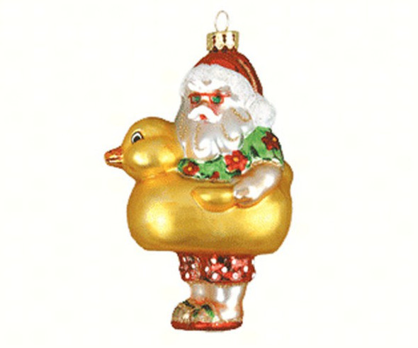 COBANE STUDIO - Santa's Ducky Glass Ornament (COBANEC302) 874504001524