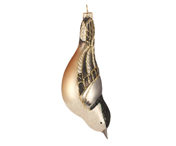 COBANE STUDIO - White Breasted Nuthatch Glass Ornament (COBANEC390) 874504002446