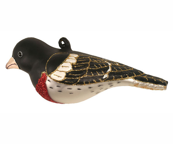 COBANE STUDIO - Rose Breasted Grosbeak Glass Ornament (COBANEC408) 874504002620