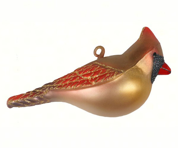 COBANE STUDIO - Female Cardinal Glass Ornament (COBANEC413) 874504002675