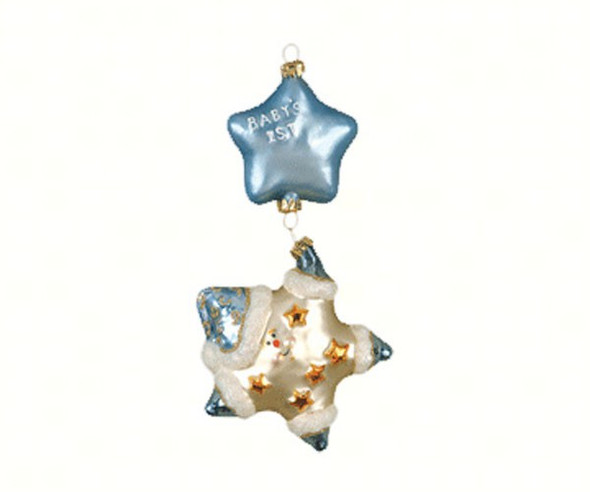 COBANE STUDIO - Twinkle Baby's First Christmas Blue Glass Ornament (COBANEE016) 874504000022