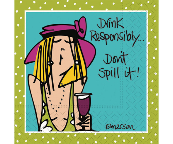 DESIGN DESIGN - Don't Spill It Cocktail Napkins (DESIGN62408225) 732296354344