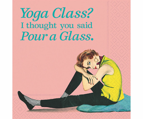 DESIGN DESIGN - Yoga Class Pour A Glass Cocktail Napkins (DESIGN62408999) 732296384259