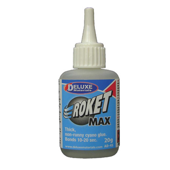 DELUXE MATERIALS - AD45 Roket Max (Thick) CA Glue (10-20 sec) 20g bottle 5060243900364