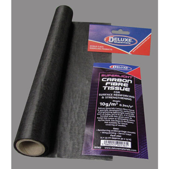 DELUXE MATERIALS - BD62 Lightweight Carbon Fibre Tissue (75x33cm) 5060243901361
