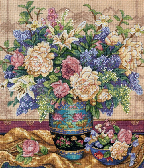 DIMENSIONS - Gold Collection Oriental Splendor Counted Cross Stitch Kit-12"x14" 18 count (35163) 088677351632