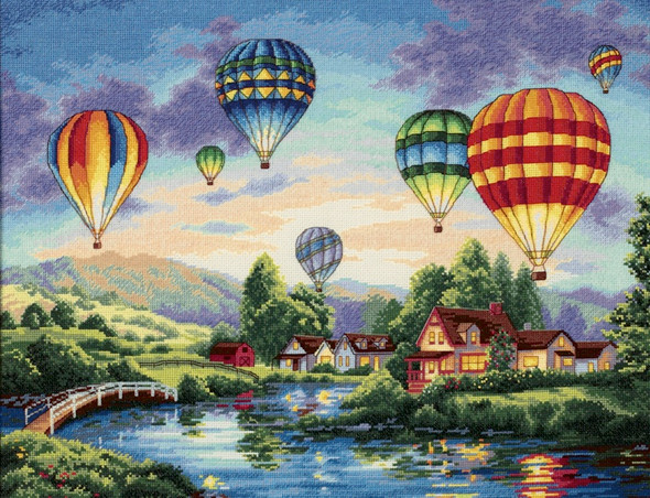 DIMENSIONS - Gold Collection Balloon Glow Counted Cross Stitch Kit-16"x12" 18 count (35213) 088677352134