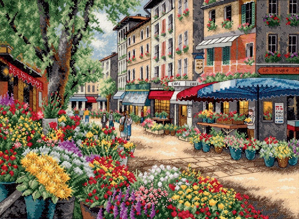 DIMENSIONS - Gold Collection Paris Market Counted Cross Stitch Kit-15"x11" 18 count (35256) 088677352561