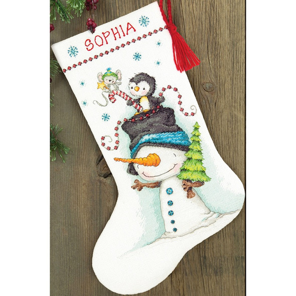 DIMENSIONS - Jolly Trio Stocking Counted Cross Stitch Kit - 16" Long 14 Count (70-08937) 088677089375