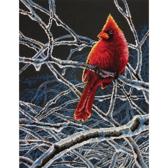 DIMENSIONS - Ice Cardinal Counted Cross Stitch Kit - 11"X14" 14 Count (70-35292) 088677352929